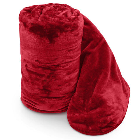 Velosso Faux Fur Mink Red Blanket