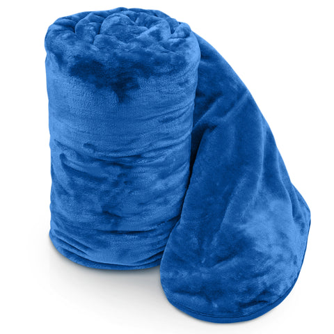 Velosso Faux Fur Mink Royal Blue Blanket