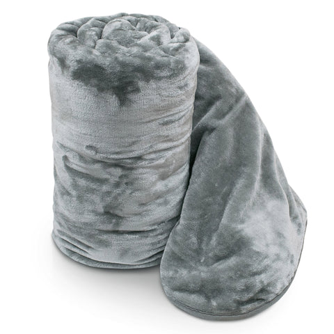 Velosso Silver Faux Fur Mink Blanket