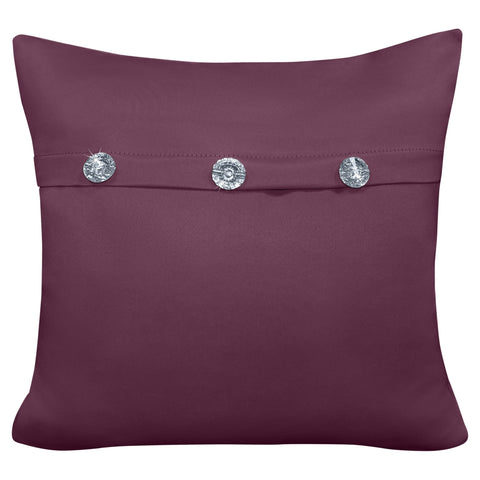 Velosso Diamante Button Plum Cushion Cover