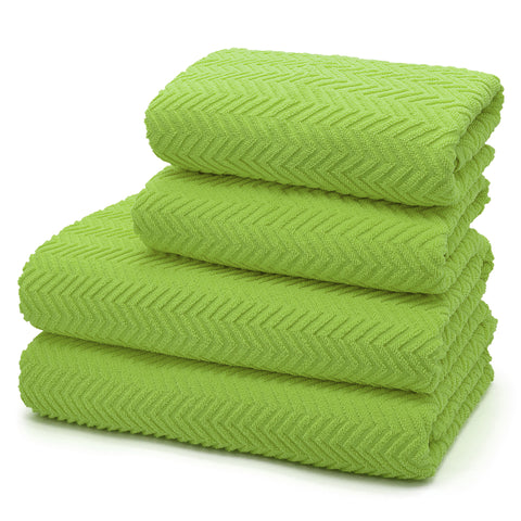 Velosso Moda Chevron 500gsm Cotton Lime Green Towels