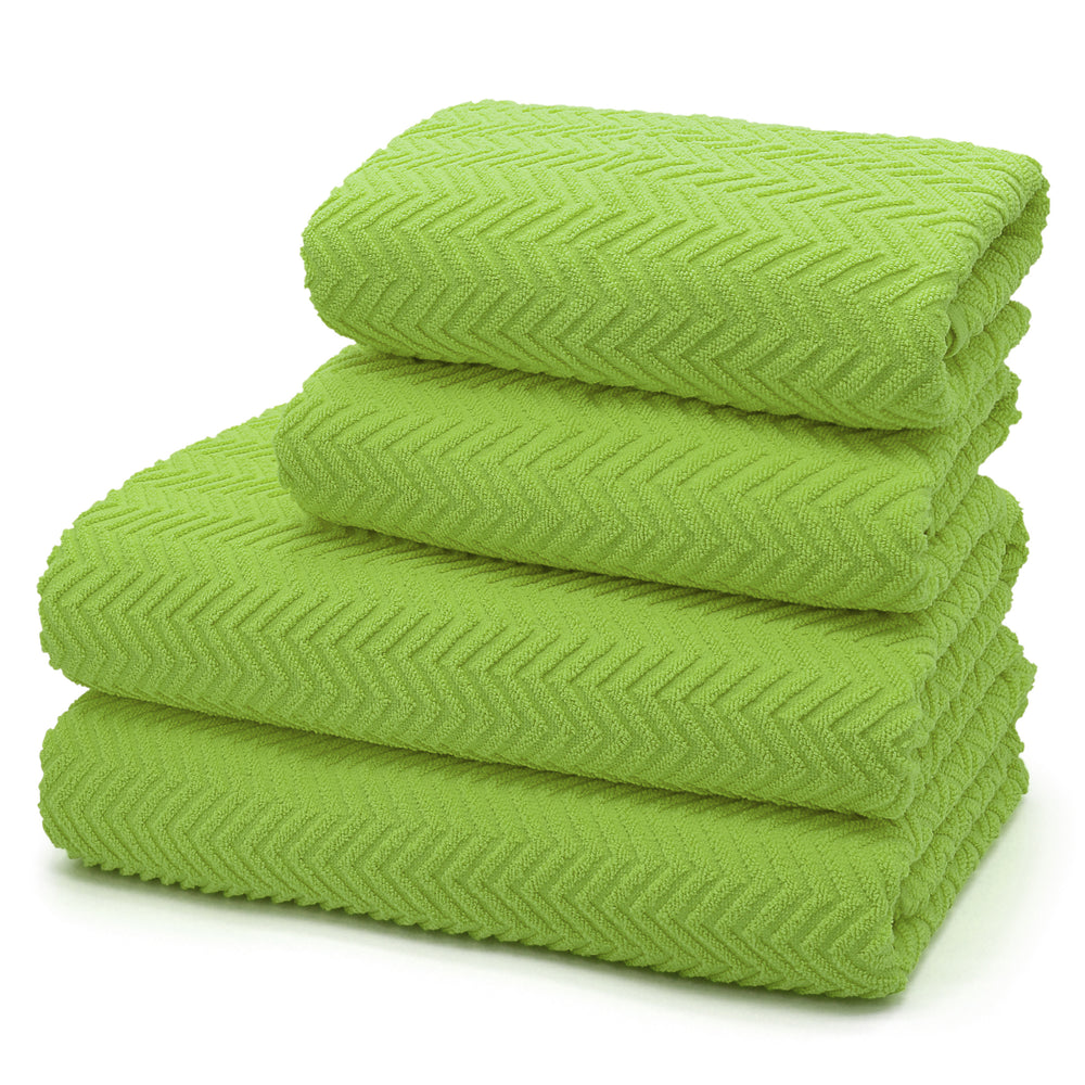 Velosso Moda Chevron 500gsm Cotton Lime Green Towels