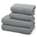Velosso Moda Chevron 500gsm Cotton Silver Towels