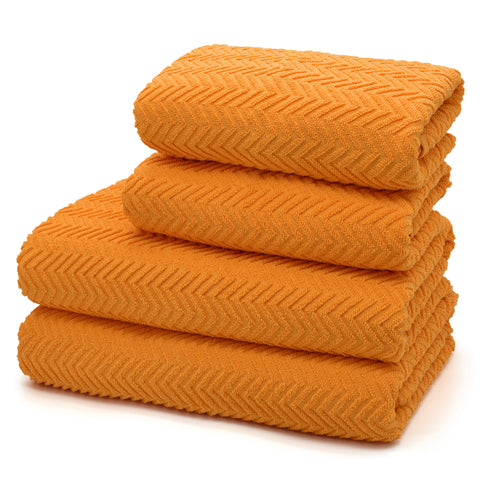 Velosso Moda Chevron 500gsm Cotton Tangerine Towels