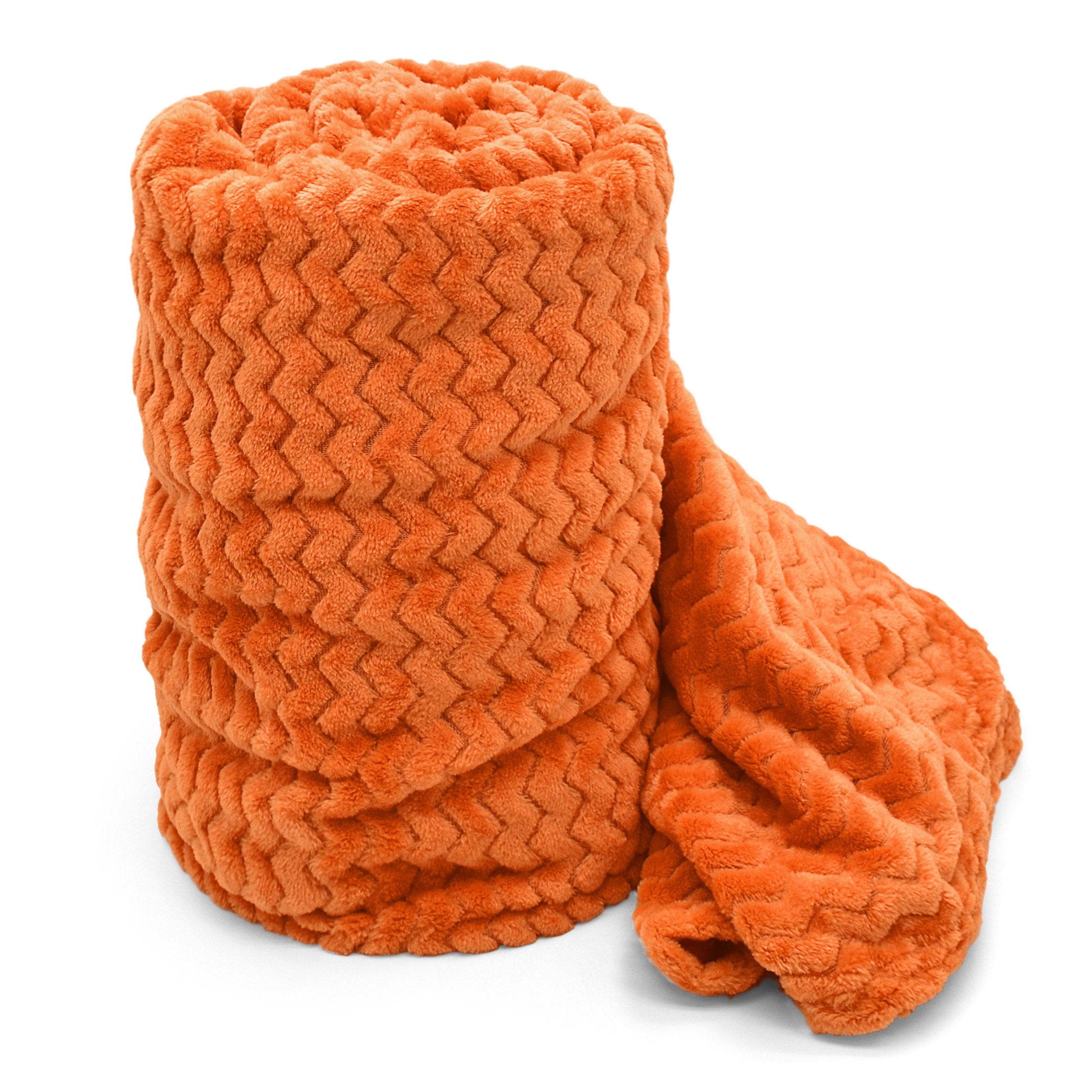 Velosso Chevron Moda Plush Orange Blanket Linens Online