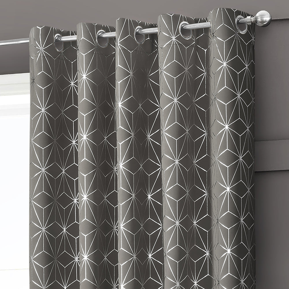 Velosso Moreno Ready Made Thermal Charcoal Grey Blackout Curtains