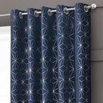 Velosso Moreno Navy Thermal Blackout Ready Made Eyelet Curtains