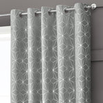 Velosso Moreno Silver Thermal Blackout Ready Made Eyelet Curtains