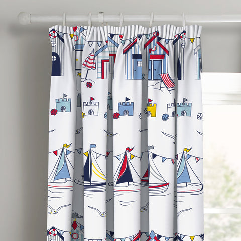 Velosso Nautical Seaside Pencil Pleat Curtains