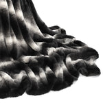 Velosso Nebraska Luxury Black Faux Fur Throw
