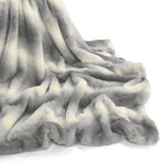 Velosso Luxury Nebraska Grey Faux Animal Fur Throw