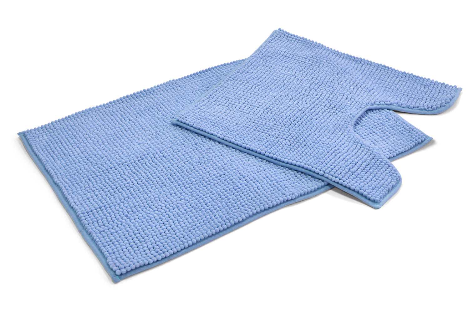 Velosso Luxury Blue Shaggy Noodle Bath Mat Set