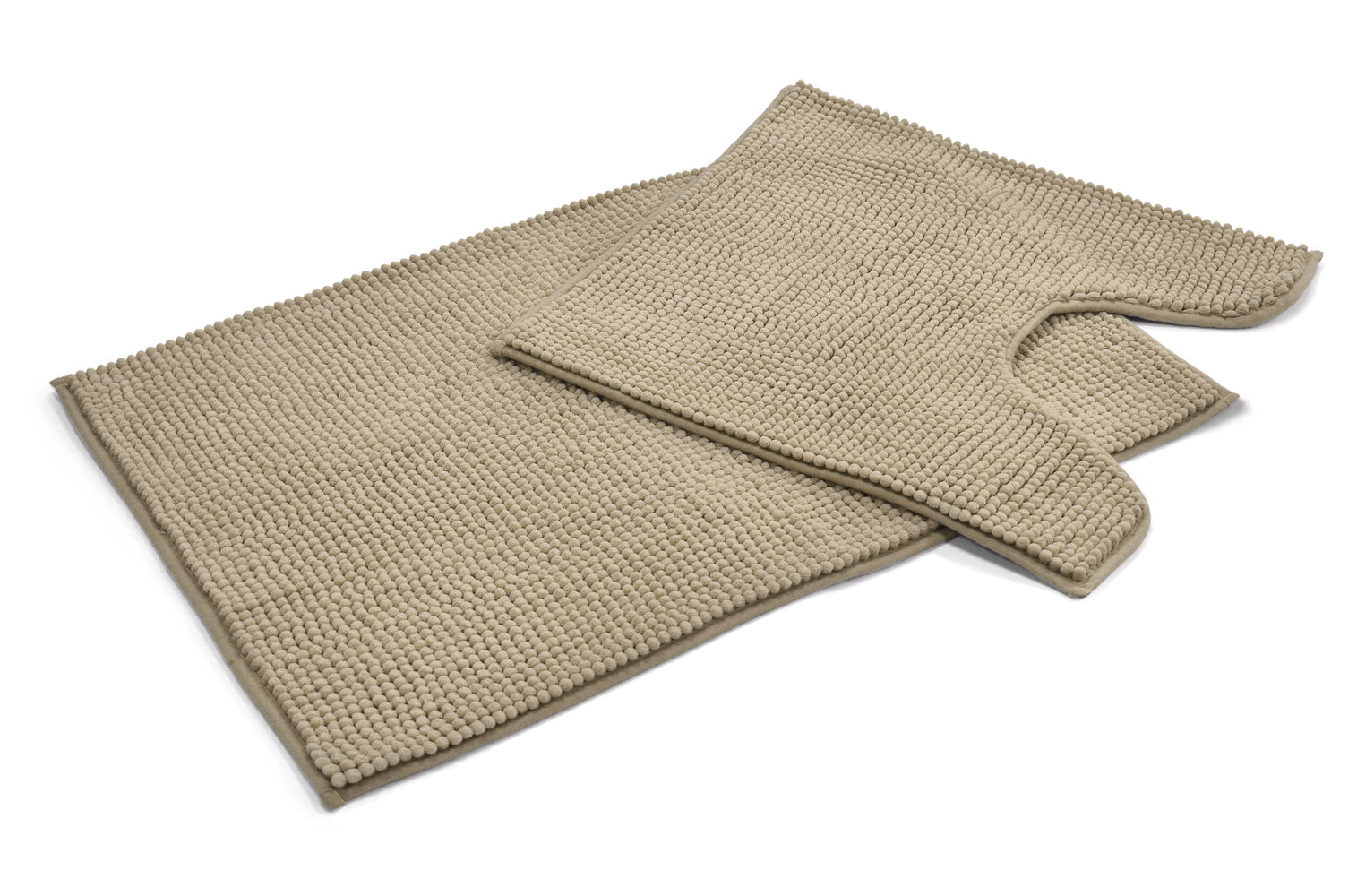 Velosso Shaggy Noodle Natural Bath & Pedestal Mat Set