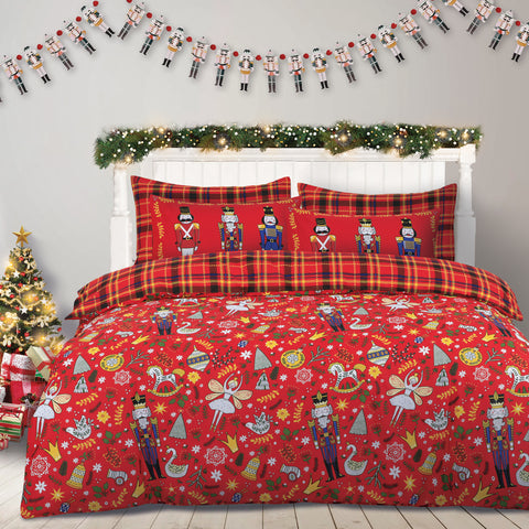 Velosso Christmas Nutcracker Duvet Cover & Pillowcase Set
