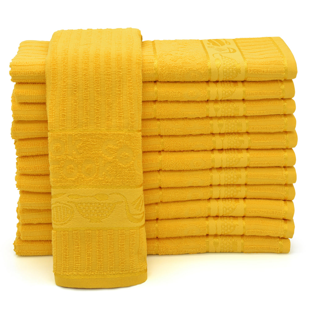 Kitchen Trends Cooks Jacquard Ochre Yellow Tea Towel
