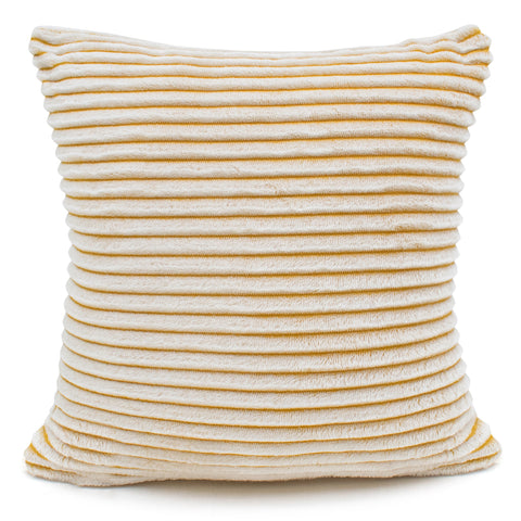Velosso Corduroy Plush Printed Ochre Cushion Cover