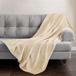 Velosso Corduroy Plush Printed Ochre Blanket