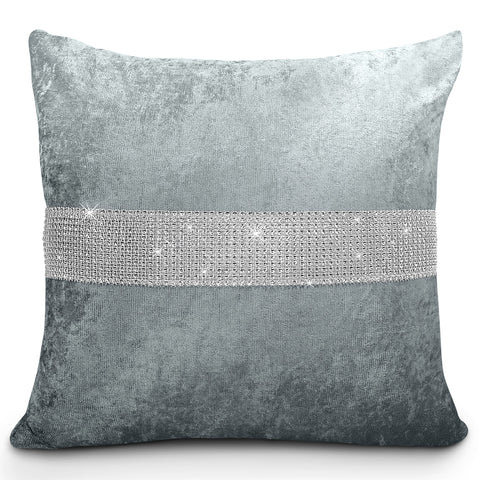 Intimates Ombre Crushed Velvet Diamante Grey Cushion Cover