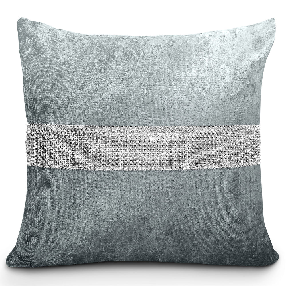 Intimates Ombre Crushed Velvet Diamante Grey Cushion Cover