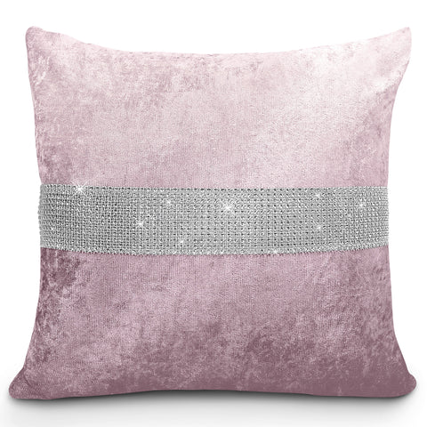Intimates Ombre Crushed Velvet Diamante Pink Cushion Cover