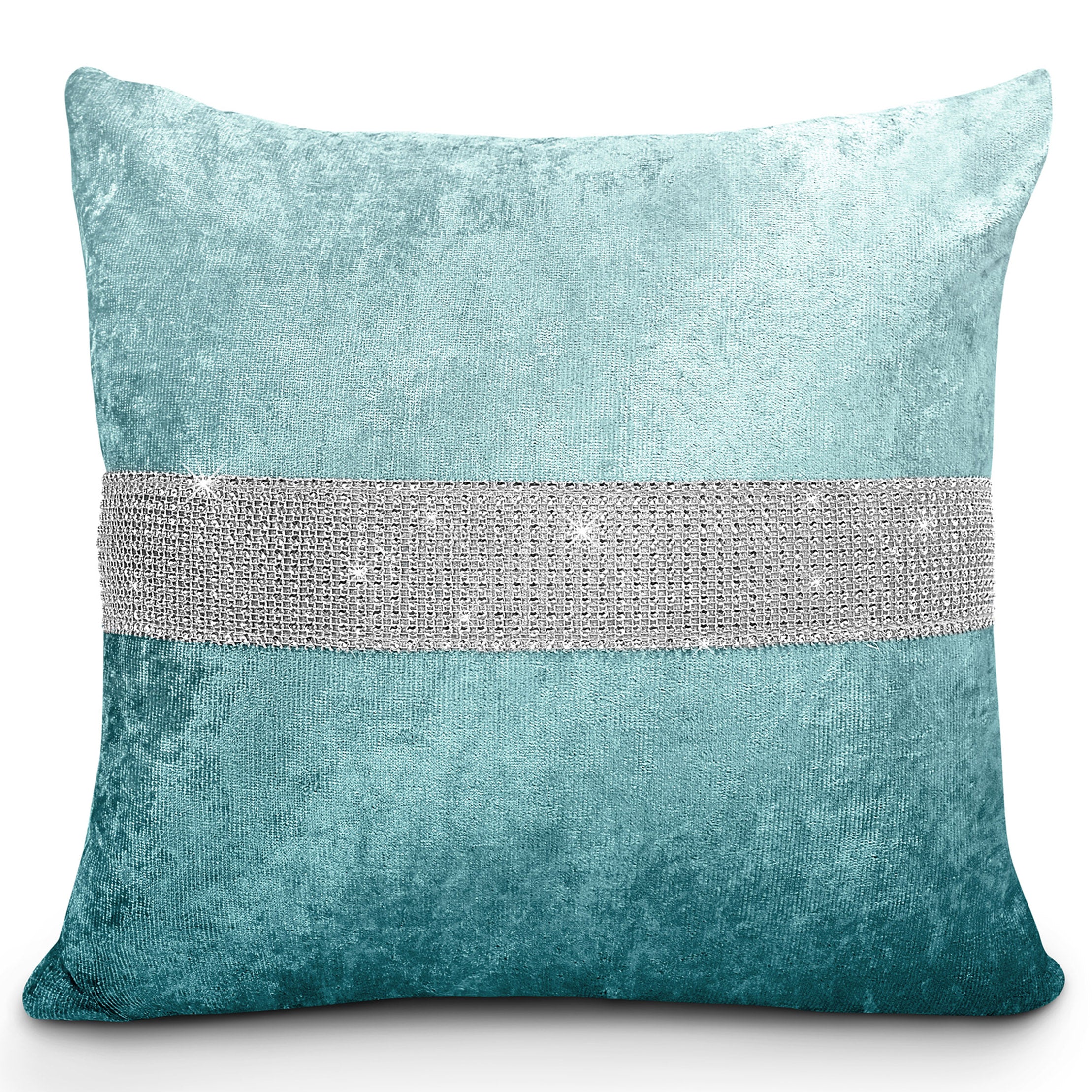 Intimates Ombre Crushed Velvet Diamante Teal Cushion Cover Linens Online