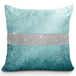Intimates Ombre Crushed Velvet Diamante Teal Cushion Cover