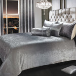Intimates Ombre Crushed Velvet Grey Duvet Cover & Pillowcase Set