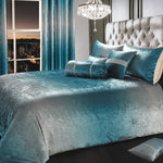 Intimates Ombre Crushed Velvet Teal Duvet Cover & Pillowcase Set