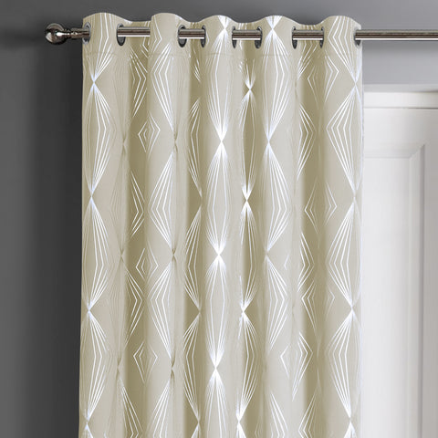 Velosso Onyx Cream Blackout Eyelet Door Curtain