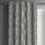 Velosso Onyx Grey Blackout Eyelet Door Curtain