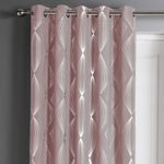 Velosso Onyx Blush Pink Blackout Eyelet Door Curtain