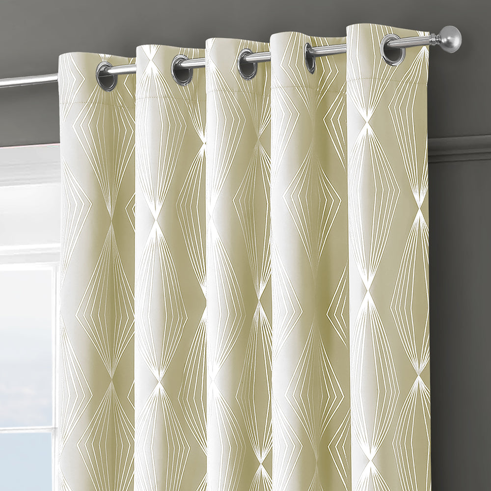 Velosso Onyx Cream Ready Made Thermal Eyelet Curtains
