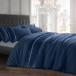 Velosso Orleans Diamante Navy Duvet Cover & Pillowcase Set