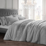 Velosso Orleans Diamante Silver Duvet Cover & Pillowcase Set
