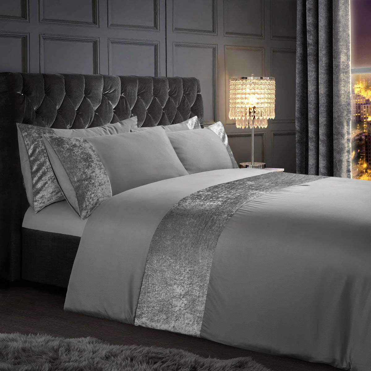 Velosso Orleans Silver Duvet Cover Set | Linens Online