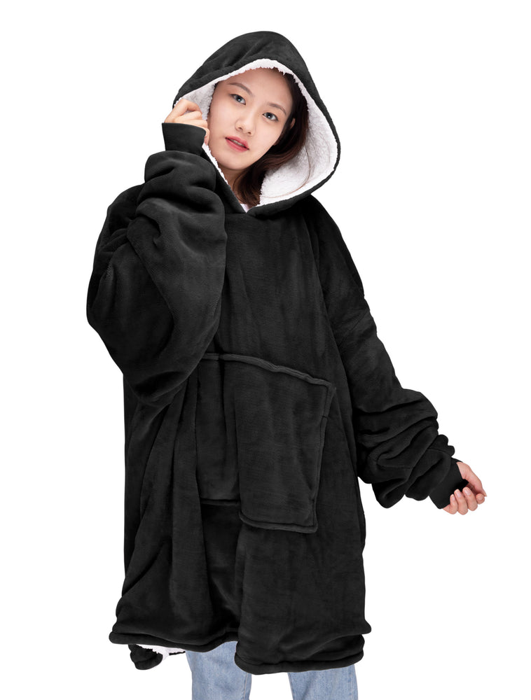 Velosso Black Oversized Hoodie