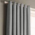 Velosso Panama Grey Ready Made Cotton Eyelet Curtains