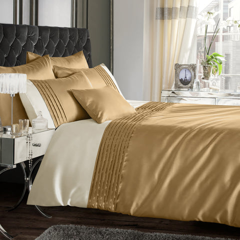 Intimates Perez Faux Silk Latte Duvet Cover & Pillowcase Set