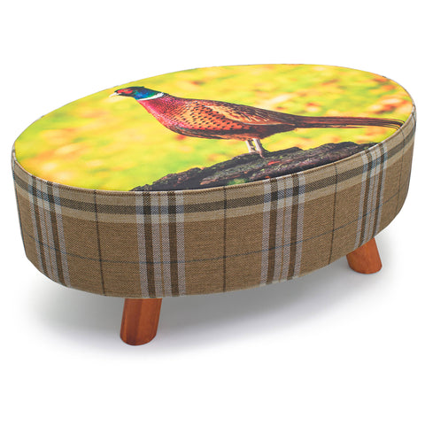 Velosso Luxury Pheasant Oval Footstool