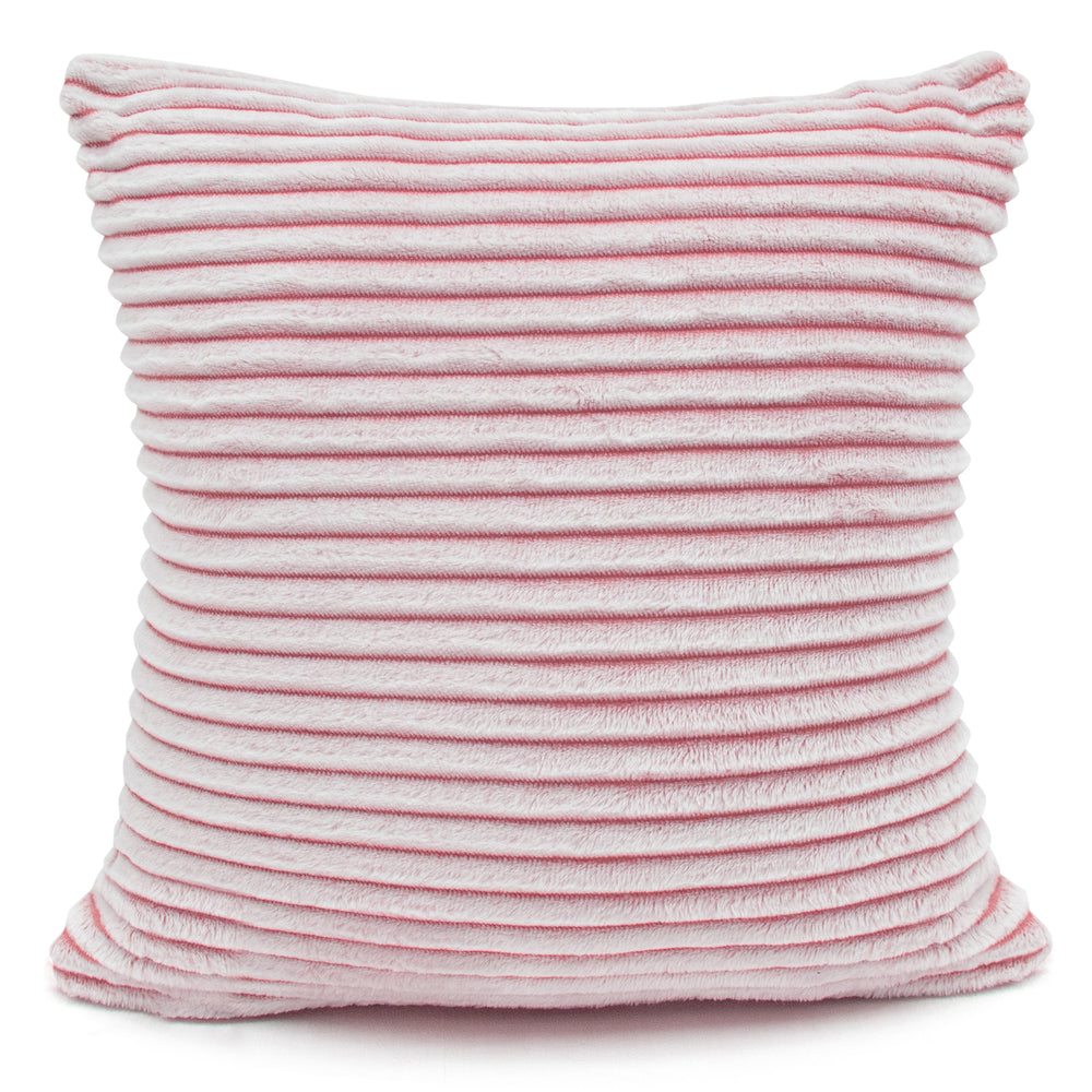 Velosso Corduroy Plush Printed Pink Cushion Cover
