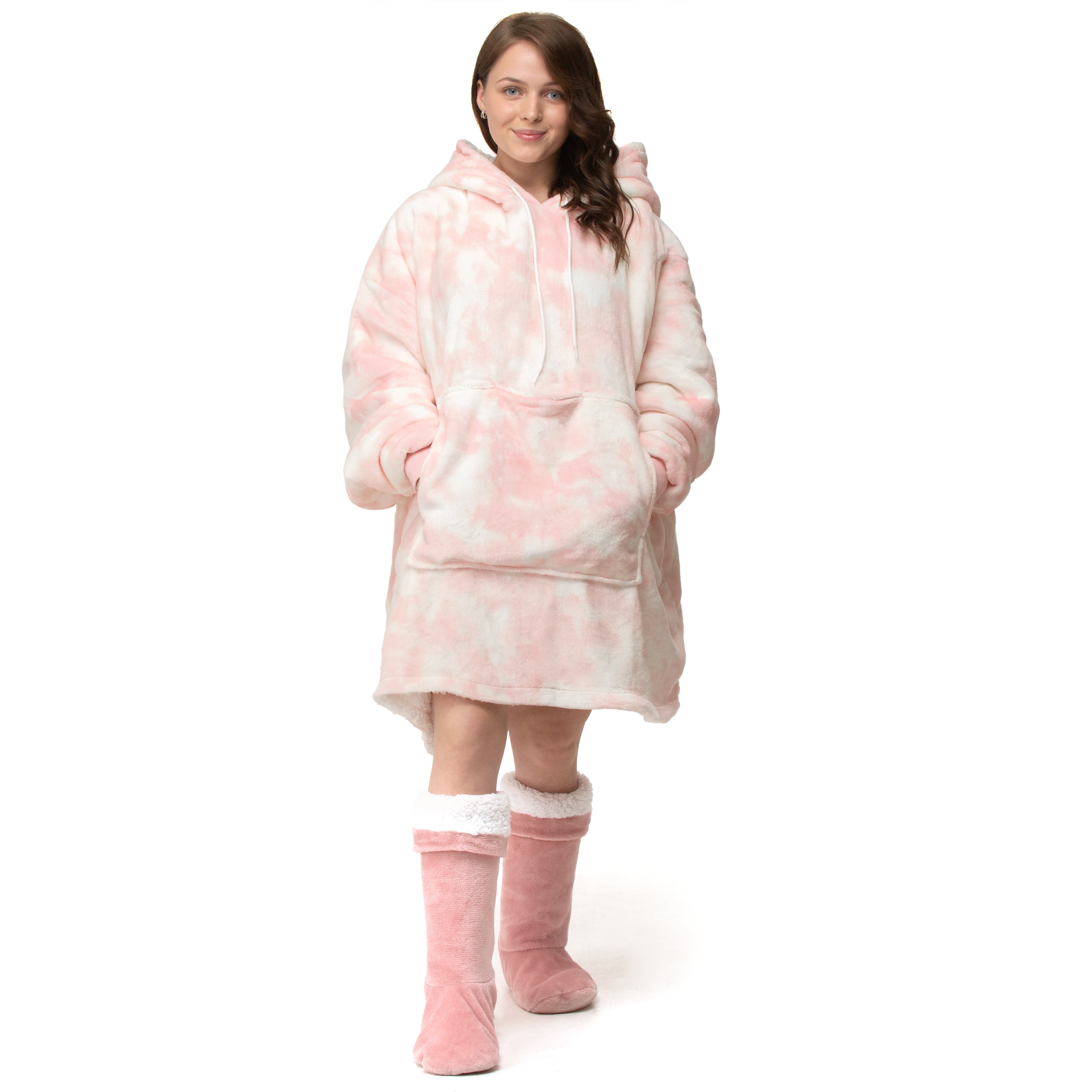 Velosso Pink Tye Dye Oversized Sweatshirt Linens Online