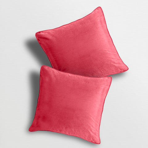 Velosso Luna Velvet Plain Red Cushion Cover