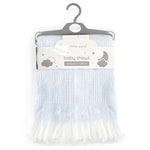 My Little World Nursery Plain Baby Shawl Blue