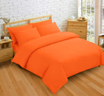 Velosso Plain Dyed Orange Duvet Cover & Pillowcase Set