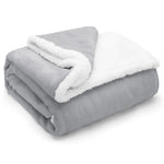 Velosso Plain Flannel Sherpa Silver Blanket