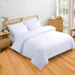 Velosso Plain Dyed White Duvet Cover & Pillowcase Set