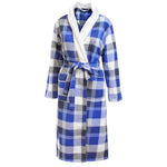 Velosso Blue Checked Flannel Bath Robe