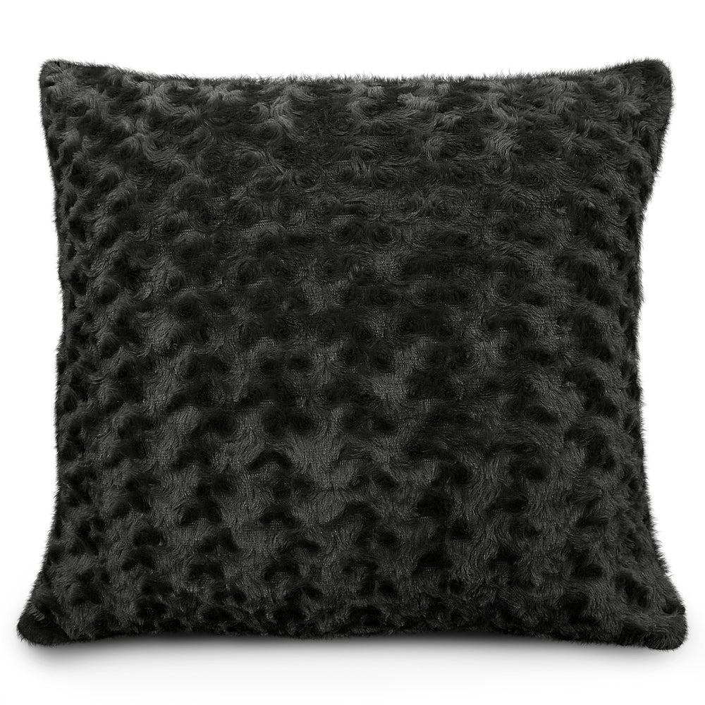 Velosso Posy Charcoal Faux Fur Cushion Cover