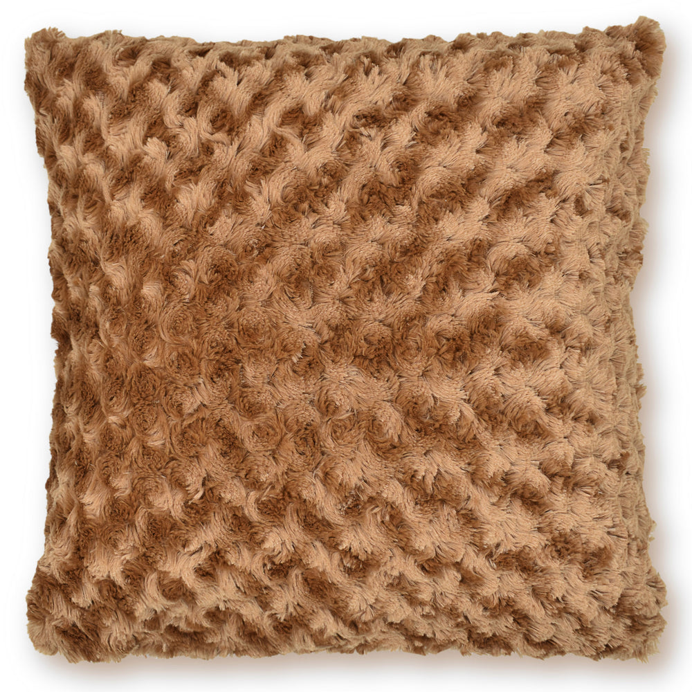 Velosso Posy Brown Faux Fur Cushion Cover