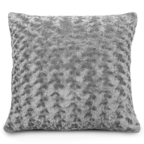 Velosso Posy Silver Faux Fur Cushion Cover